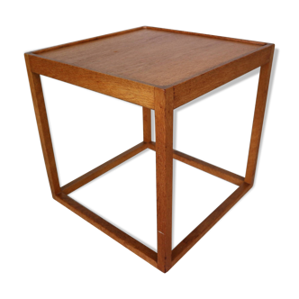 Kurt Østervig Cube Side Table in Oak and Teak by Børge Bak, Denmark, 1950s