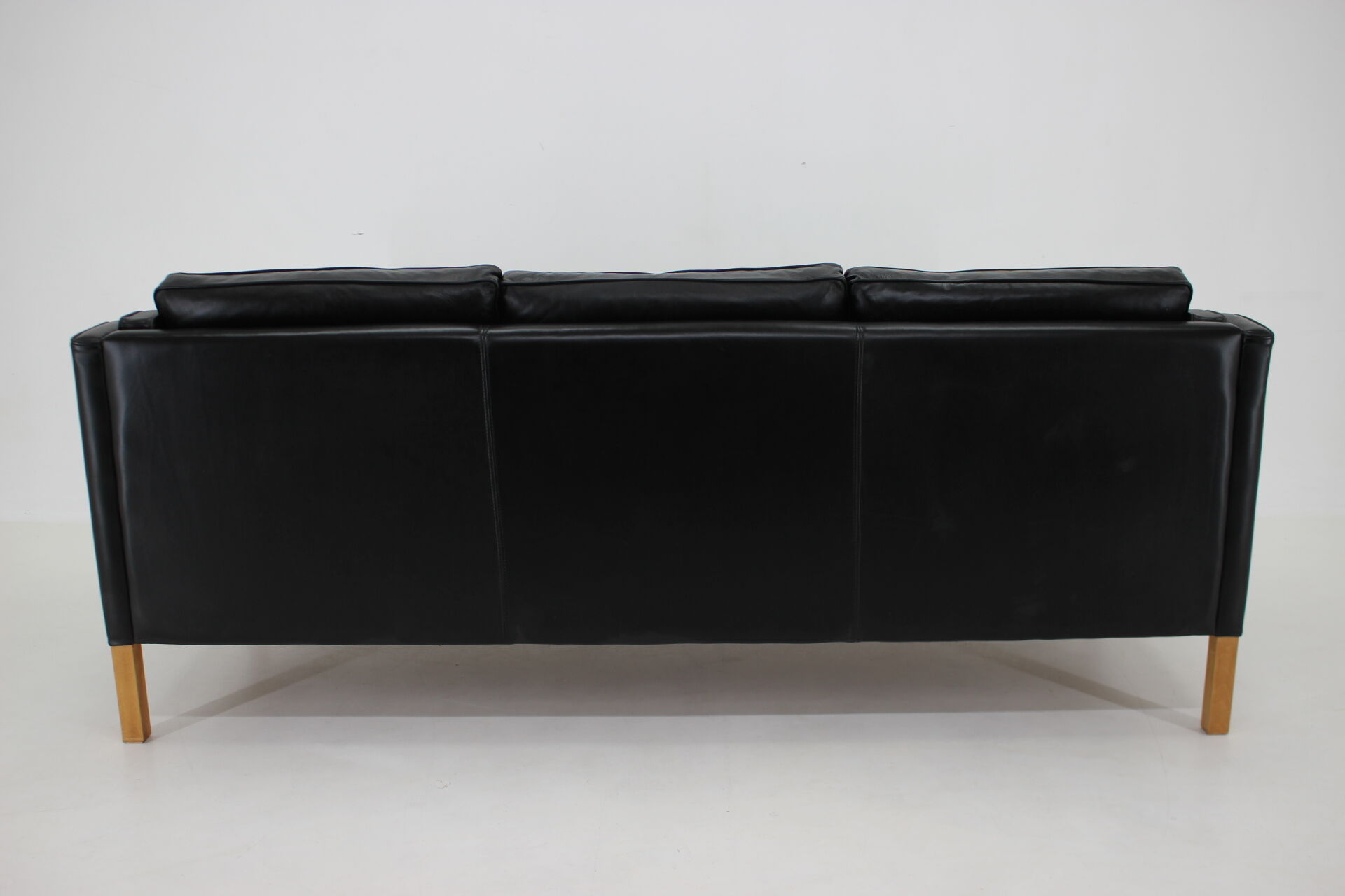 1980s Black Leather 3-Seater Sofa by Stouby, Denmark