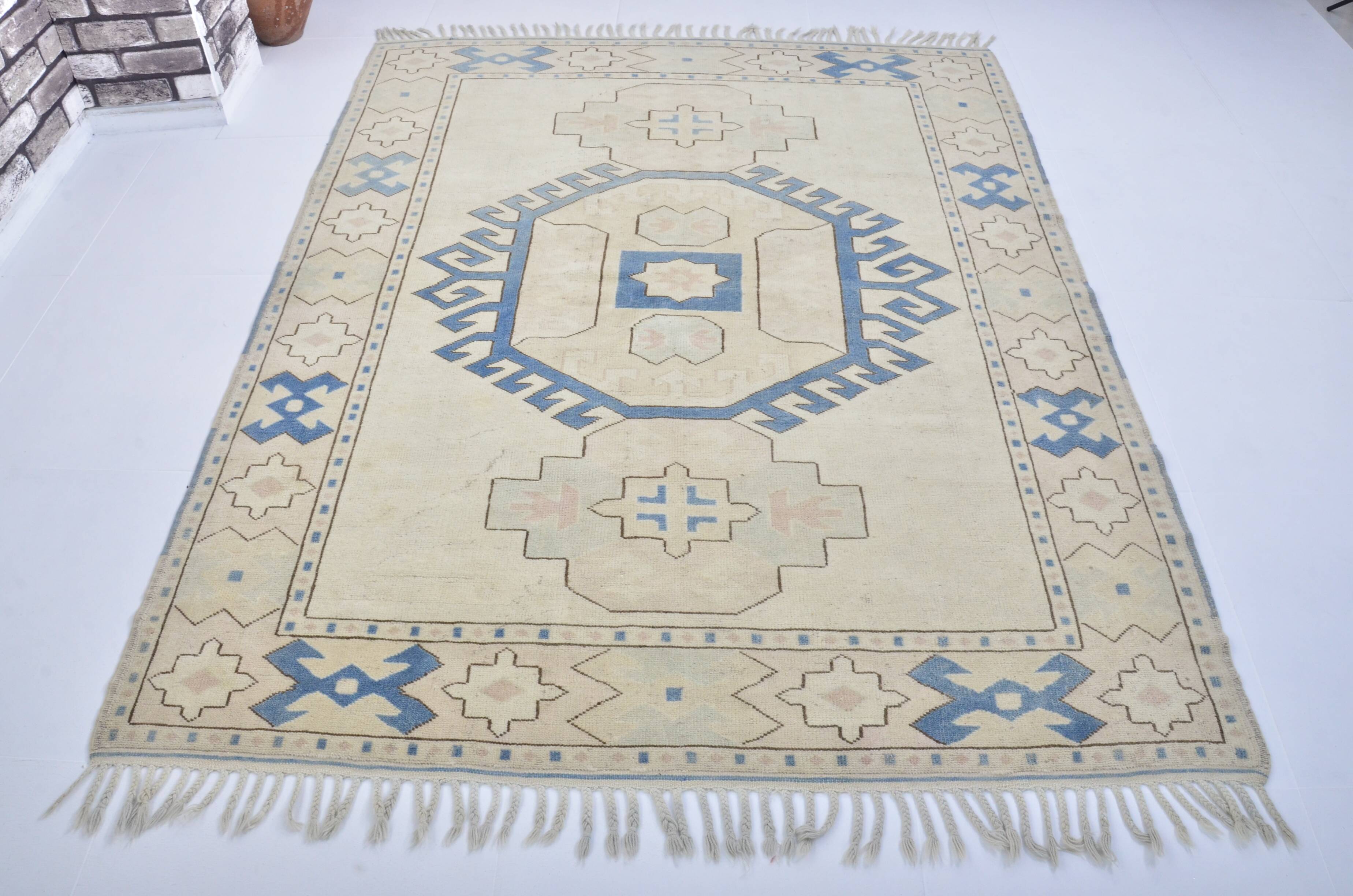 Neutral Bohemian Oushak Rug sku 3599