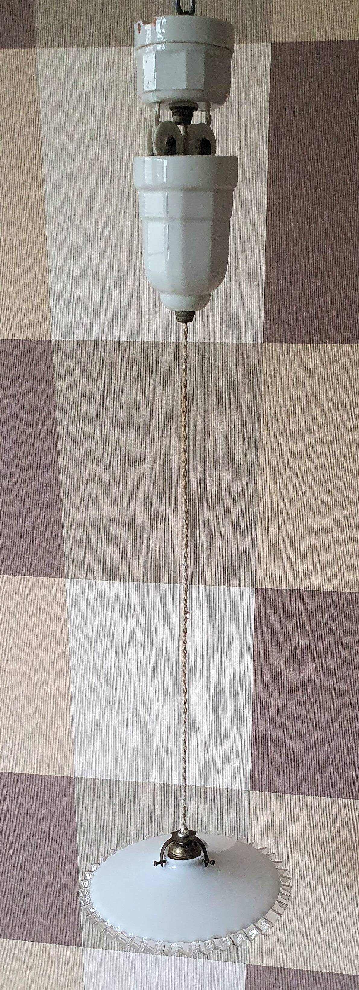 Hanging rises and falls in white earthenware