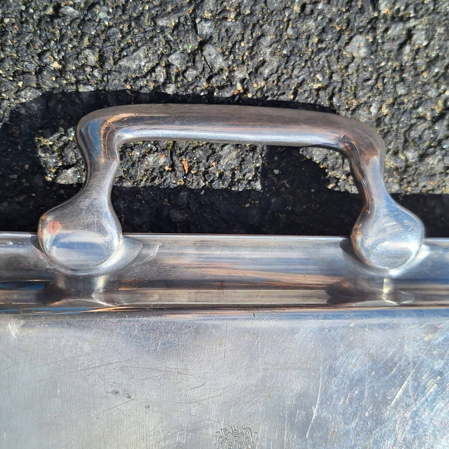 Silver-plated metal tray, US Navy