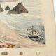 Old engraving from 1838 -Geology- Hand-colored board of the seaside
