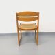 Chaise traîneau vintage en bois de hêtre et cannage des années 70 80