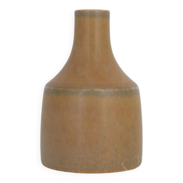 Petit Vase de Collection Mid-Century Scandinave Moderne en Grès Caramel par Gunnar Borg pour Höganäs