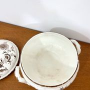Soup tureen / Vegetable dish in earthenware - Sarreguemines - 1940s/50s