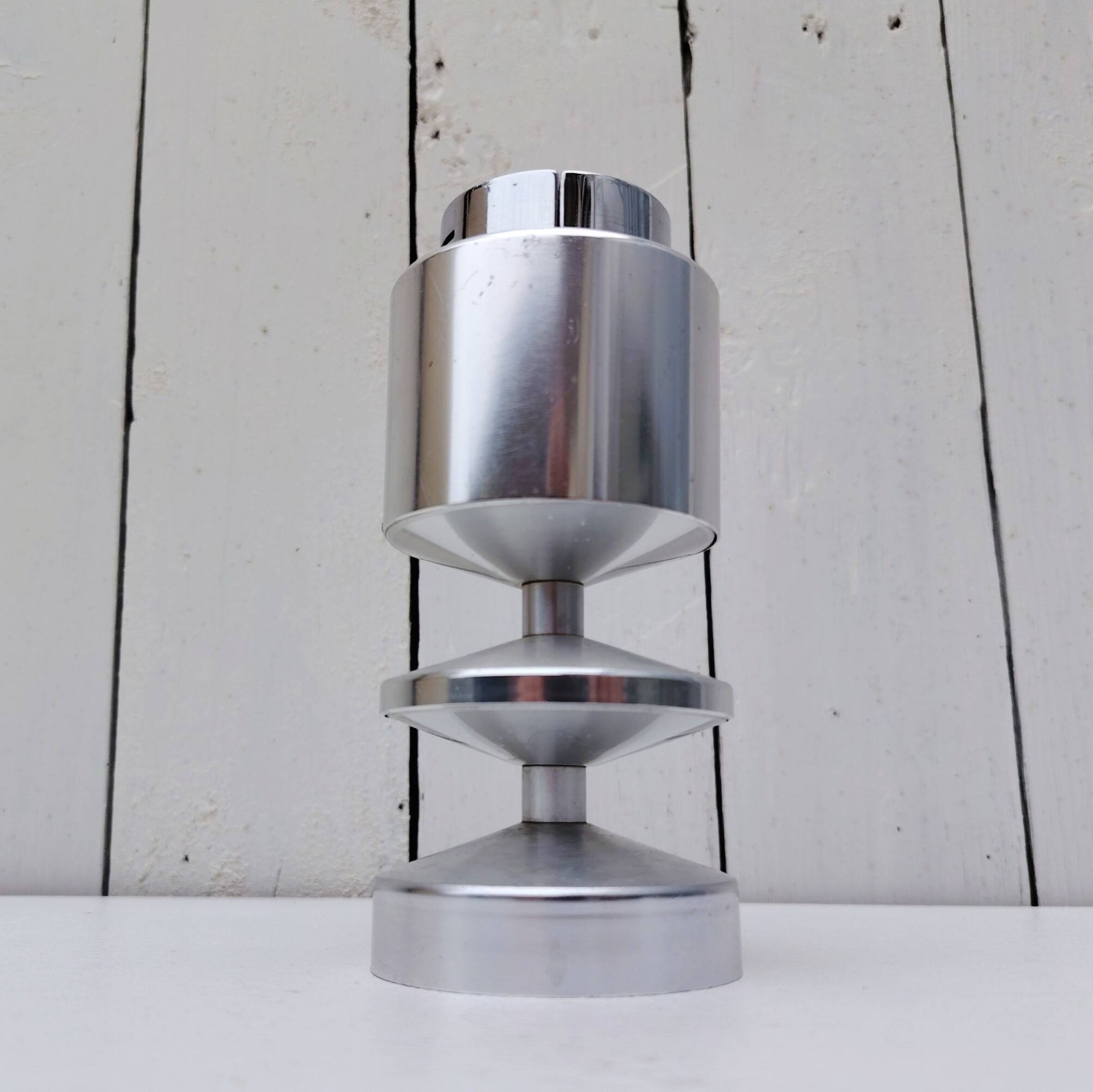 70s design brushed aluminum table lighter