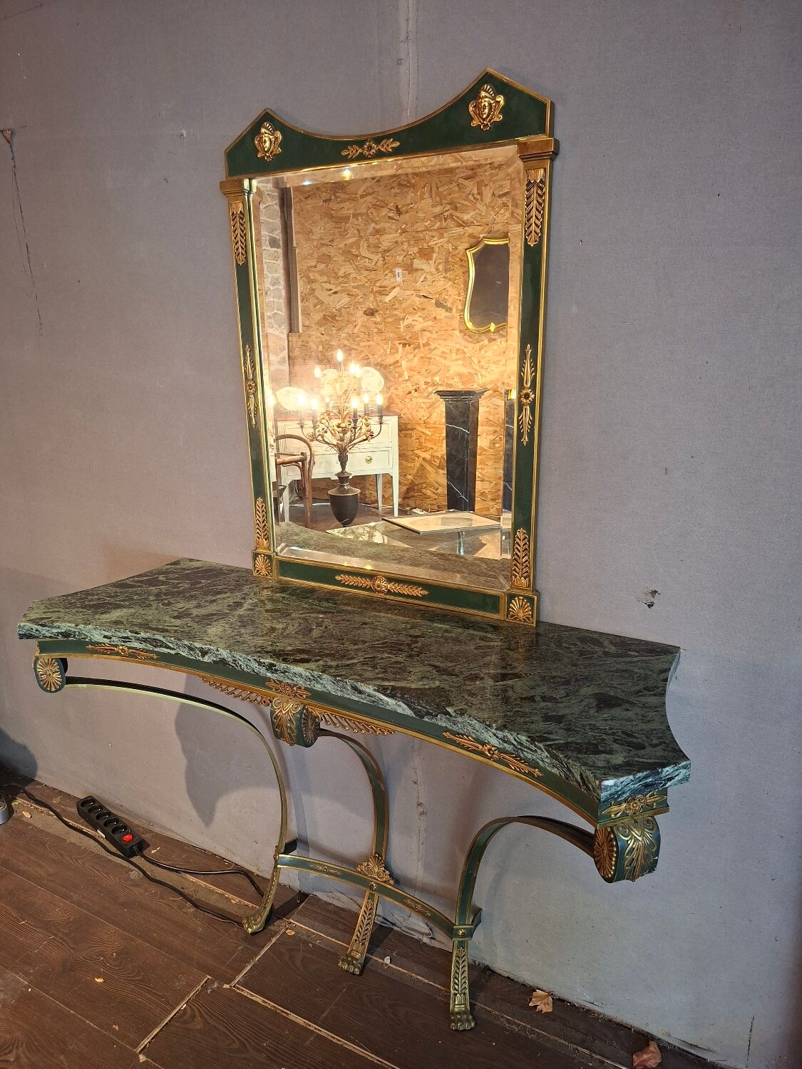Console table and mirror set