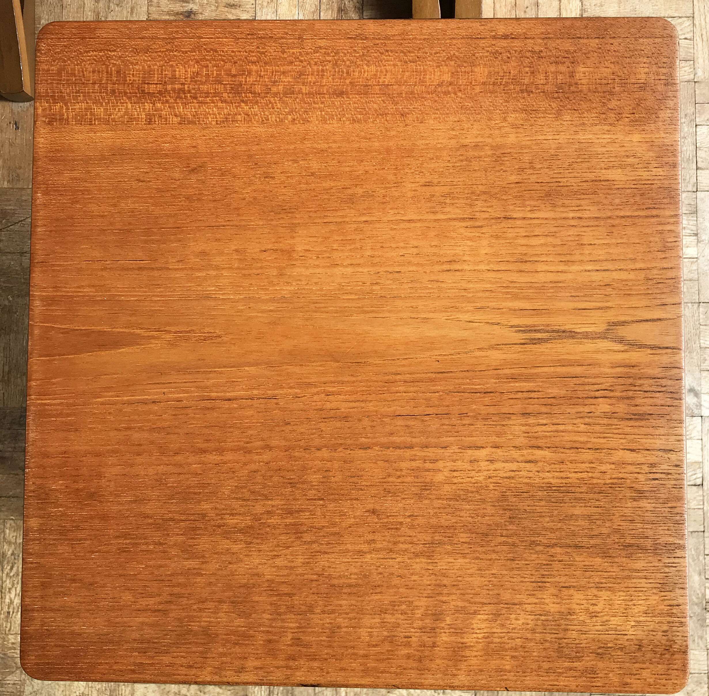 Set of 3 nesting tables from Nathan editions in teak and beech.
