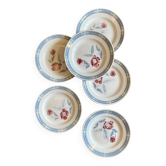 Set of 6 vintage dinner plates, Carole model, from the Digoin Sarreguemines factory