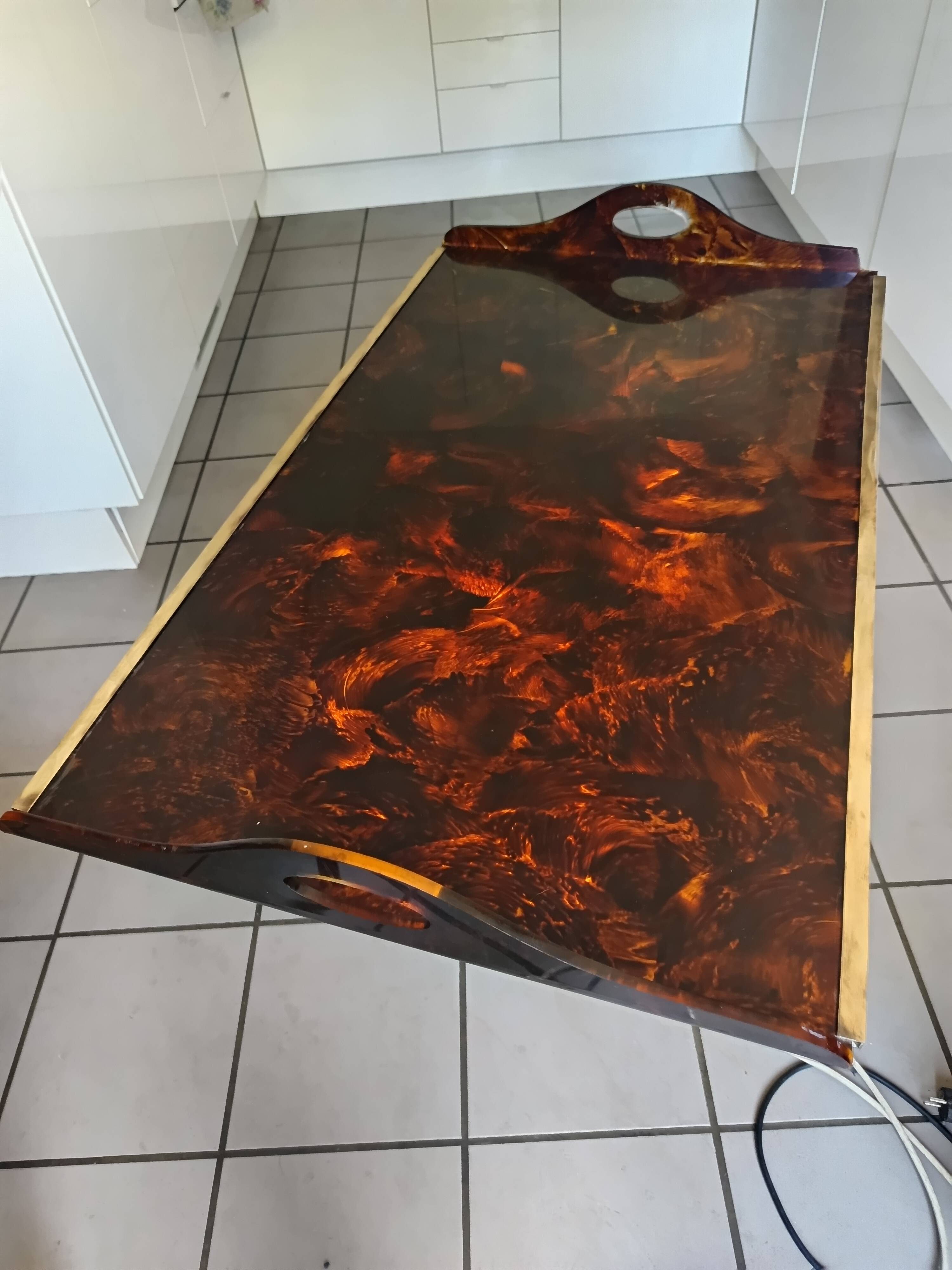 Plateau XXL Christian Dior Home 1970 – lucite effet écaille
