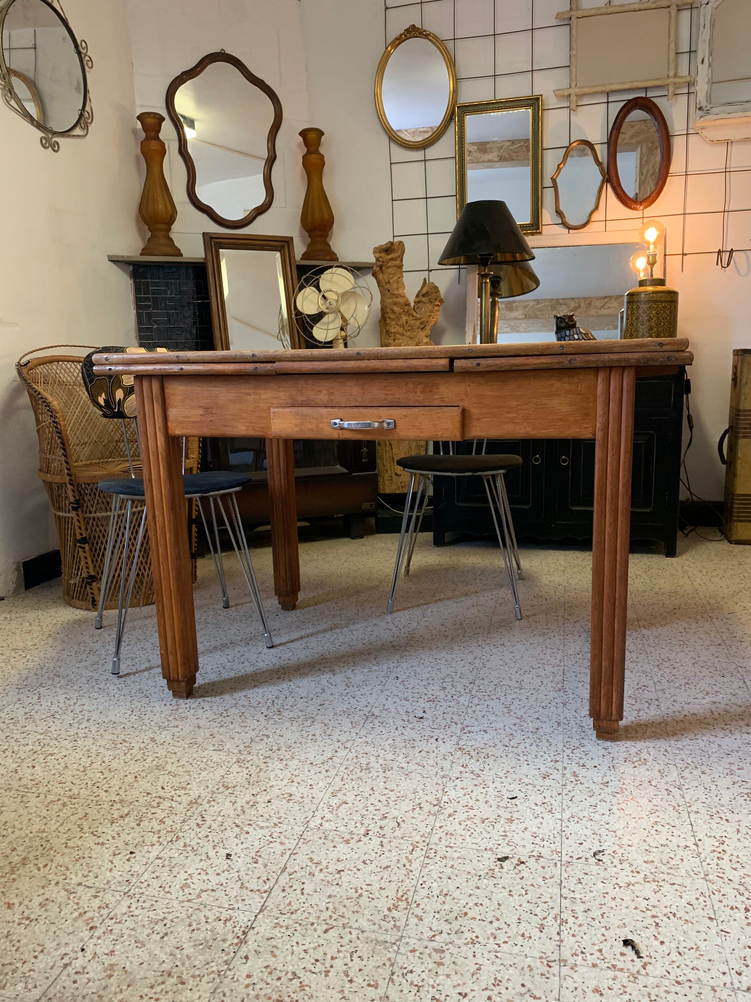 Living table wooden extension vintage