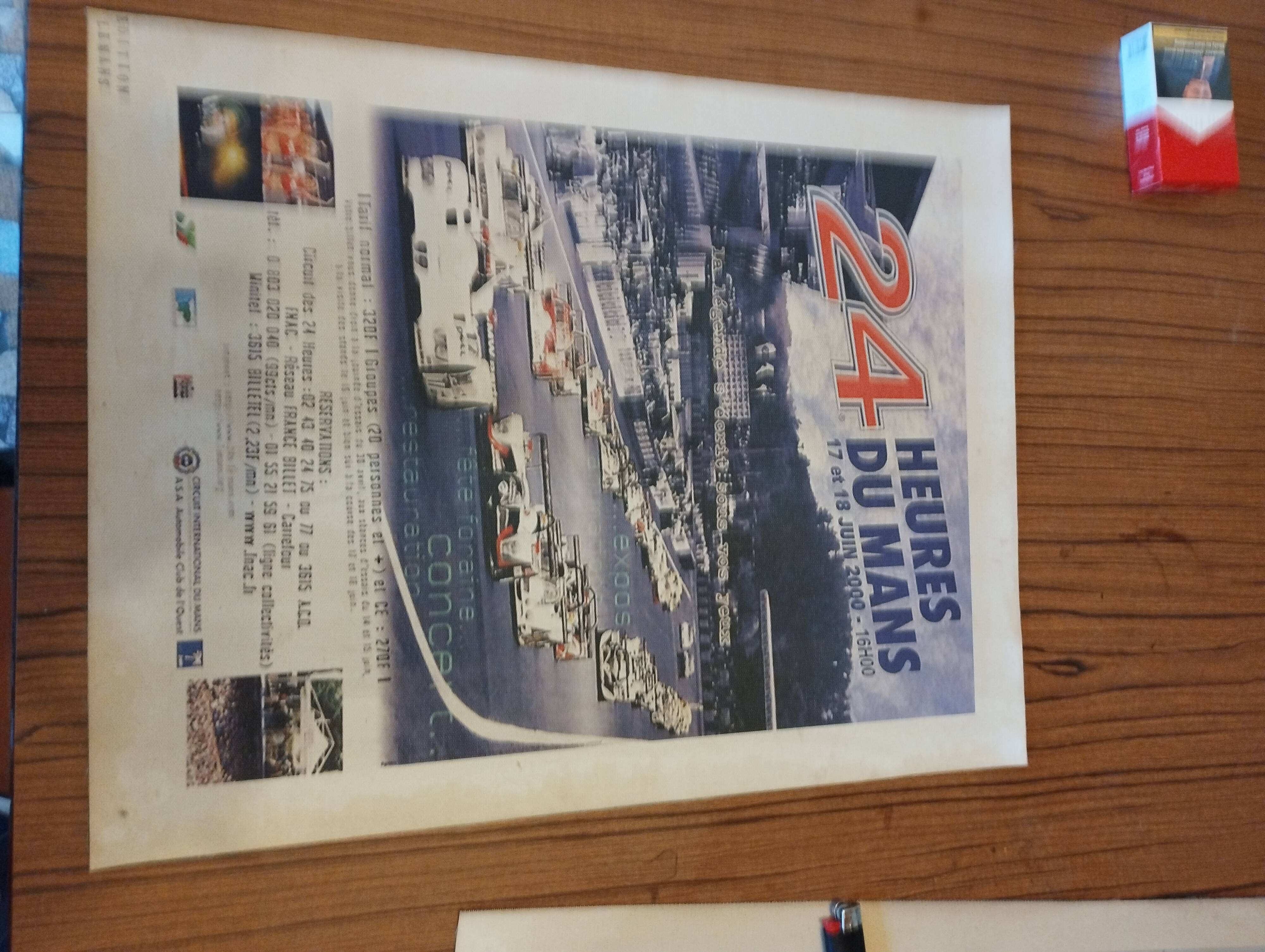 Old canvas poster of the 24h00 of Le Mans 2000 edition le mans