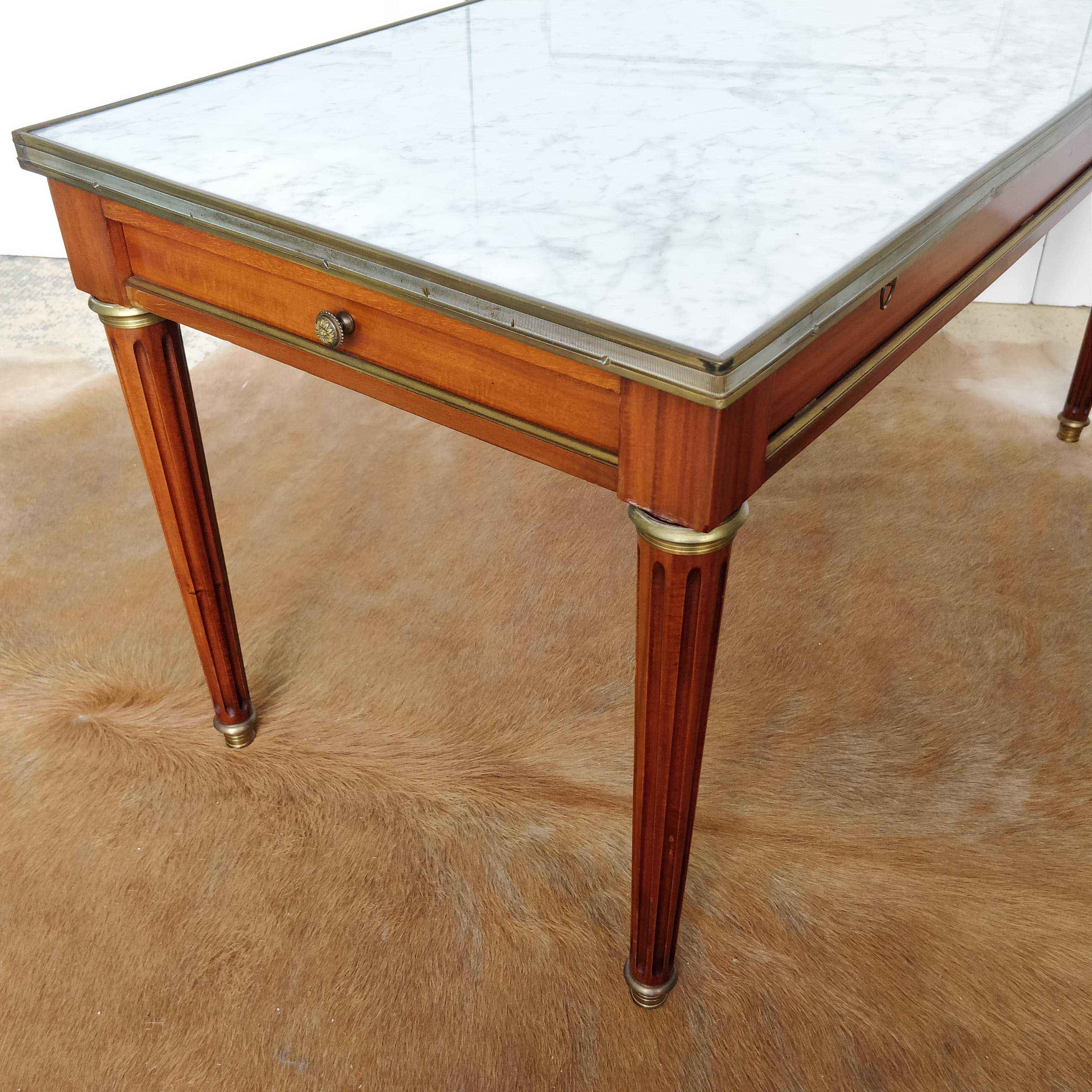 Louis XVI-style white marble coffee table