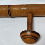 Vintage wooden wall coat rack