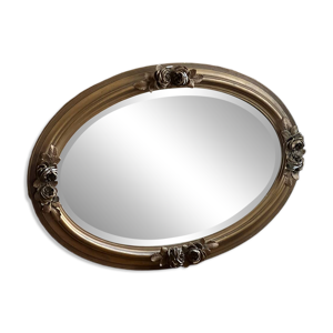miroir doré ovale