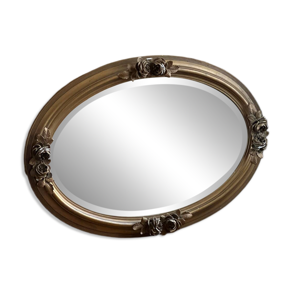 Miroir doré ovale