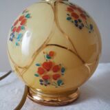 Old lamp foot ball to pose / table / bedside / side glass – floral print
