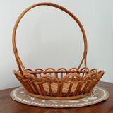 Vintage rattan basket 70s