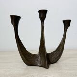 Brutalist bronze candle stick by Horst Dalbeck , 1970s Germany