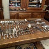 Silver-plated metal cutlery in Louis XV style