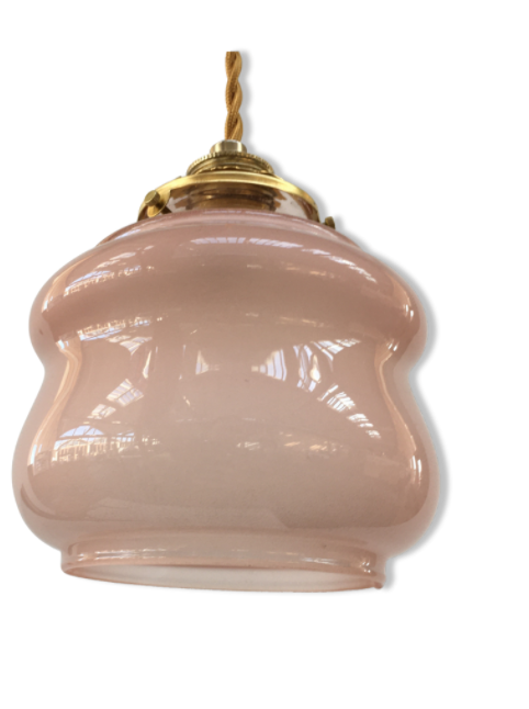 Pink glass walking lamp