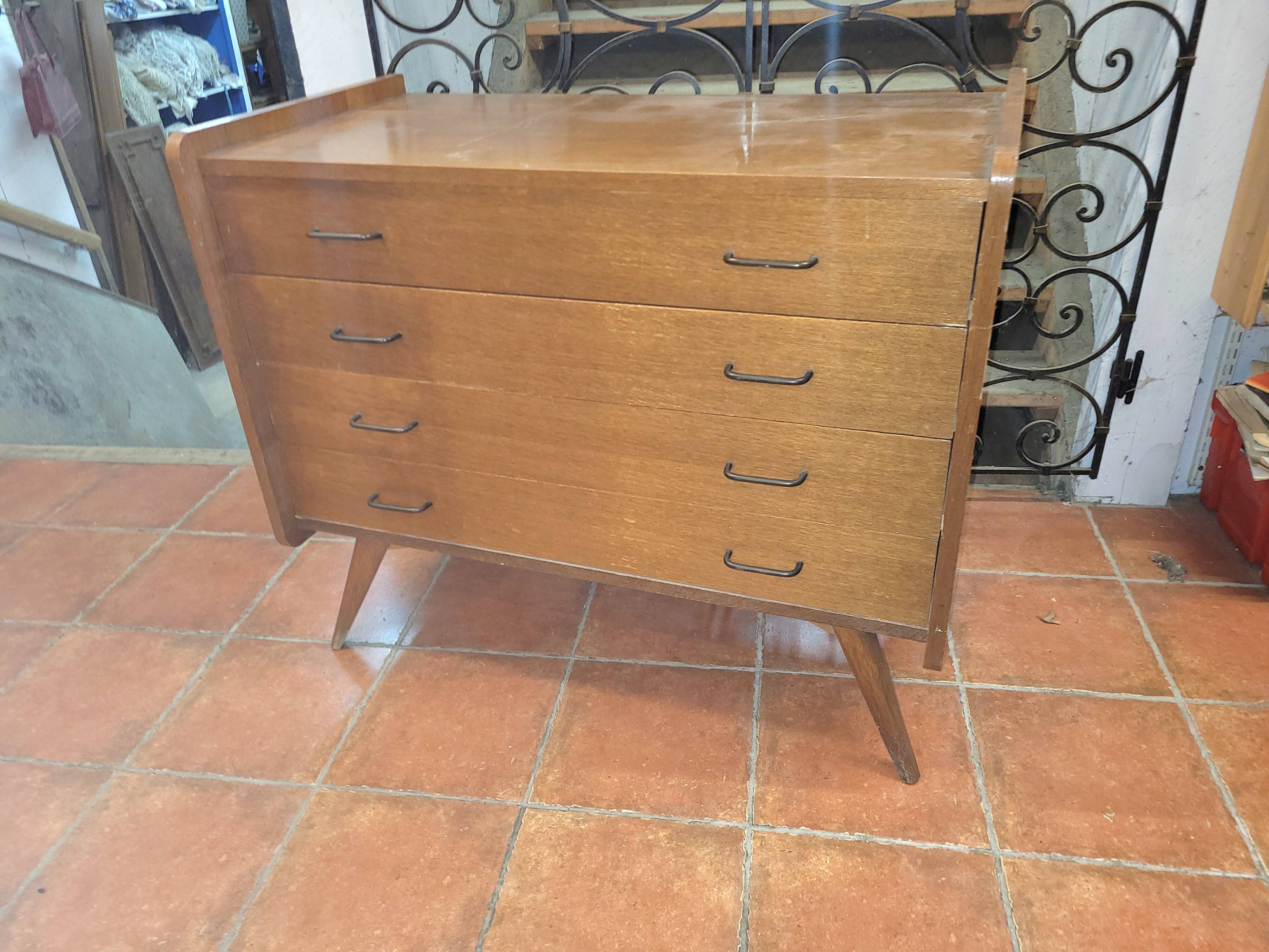 Vintage oak chest of drawers from the 60s