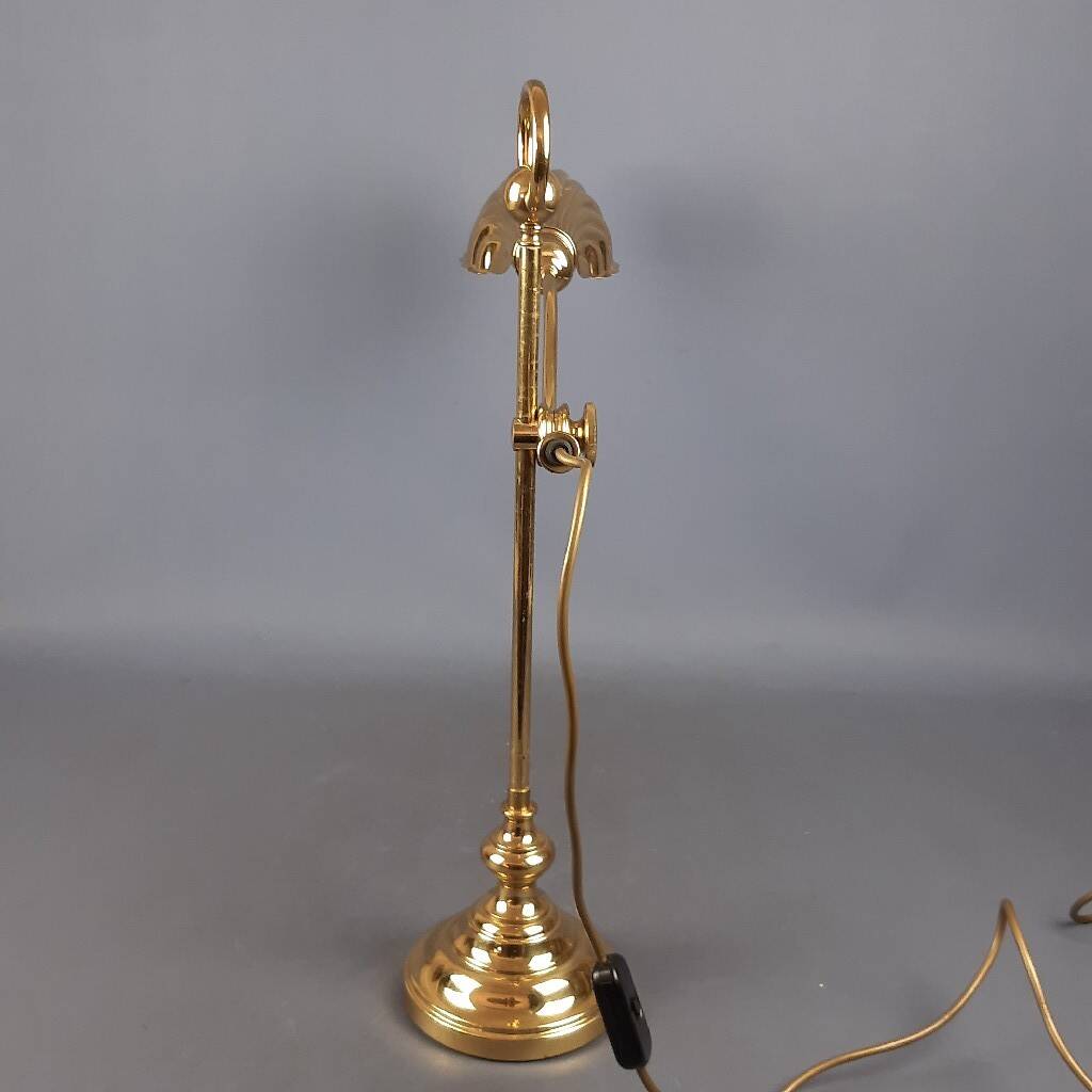 Tommaso Barbi polished brass table lamp vintage shell 1950