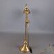 Tommaso Barbi polished brass table lamp vintage shell 1950
