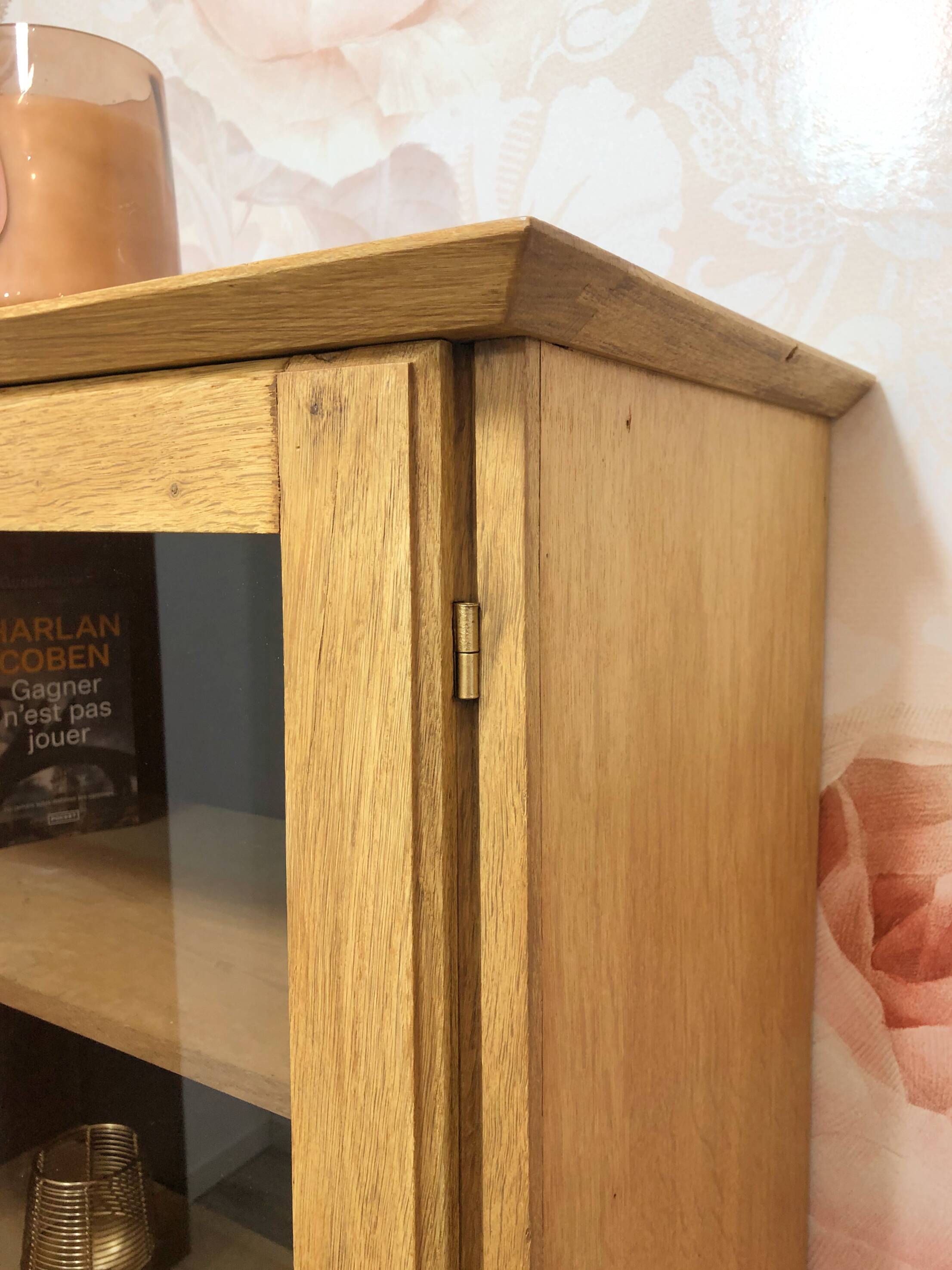 Vitrine vintage en chêne