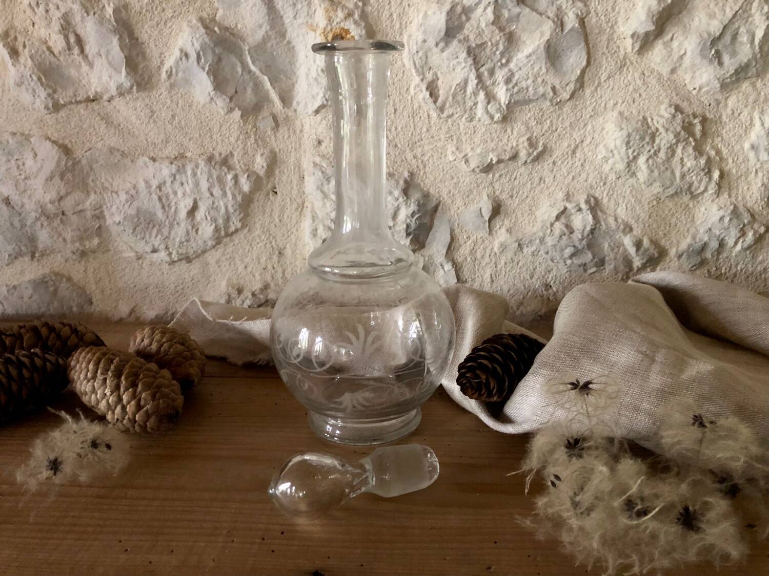 Carafe en verre « goutte »
