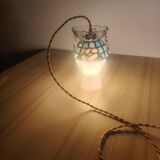 Crowned opaline stained glass and tassels