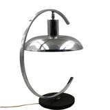 Mid-century modern chromed Table lamp, in the manner of Mariano Fortuny Italy, 1970s