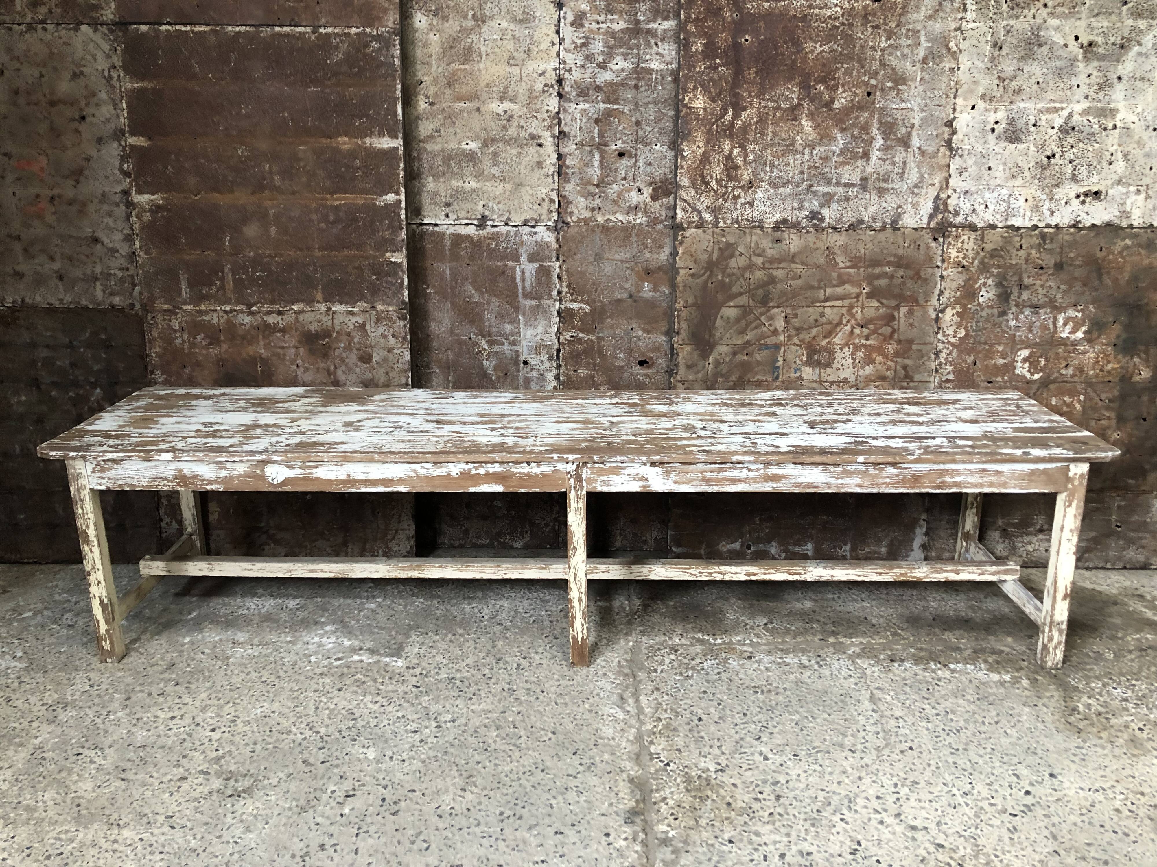 White patina console table