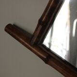 Square bamboo mirror 38x38cm