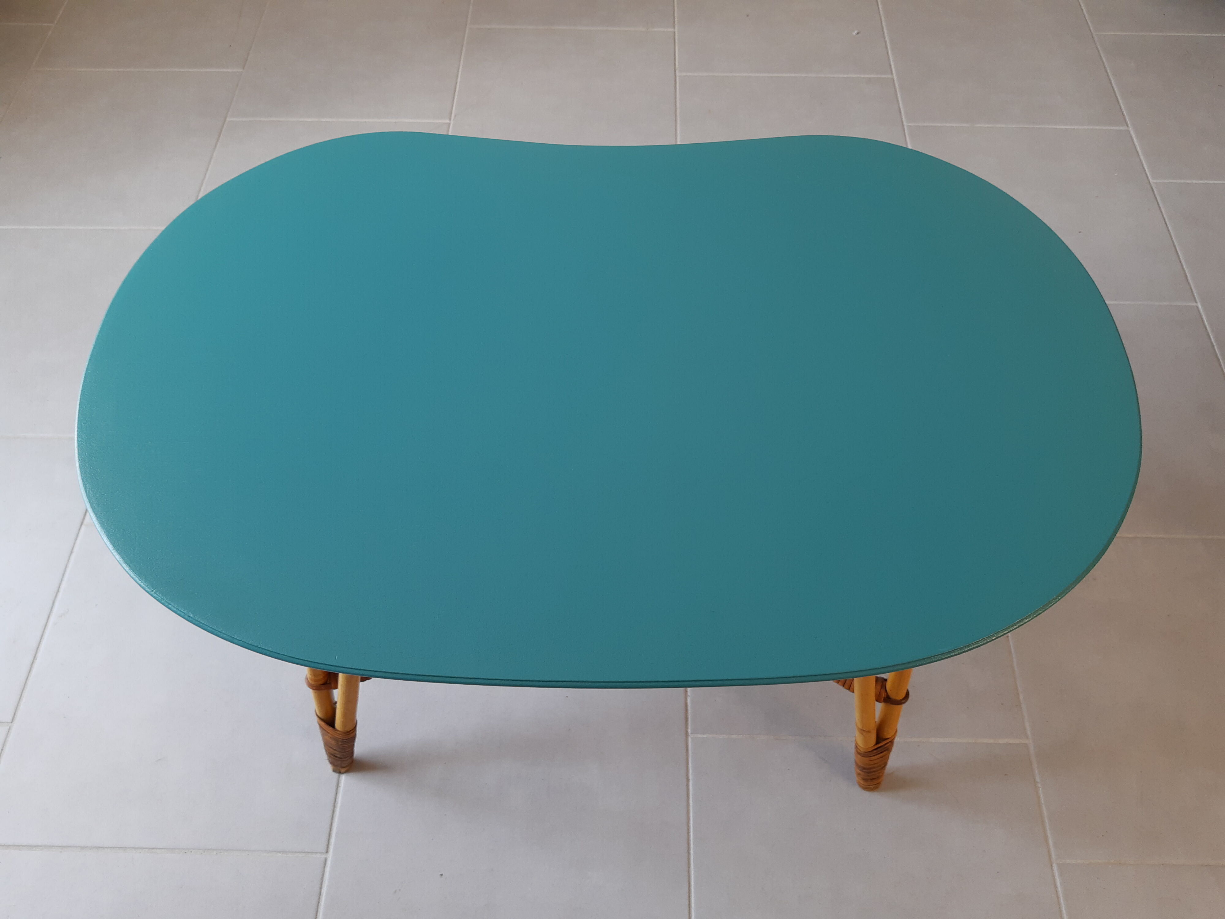 Vintage "bean" coffee table restyled