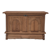 Commode danoise des années 1970, bois de chêne massif, état d'origine.