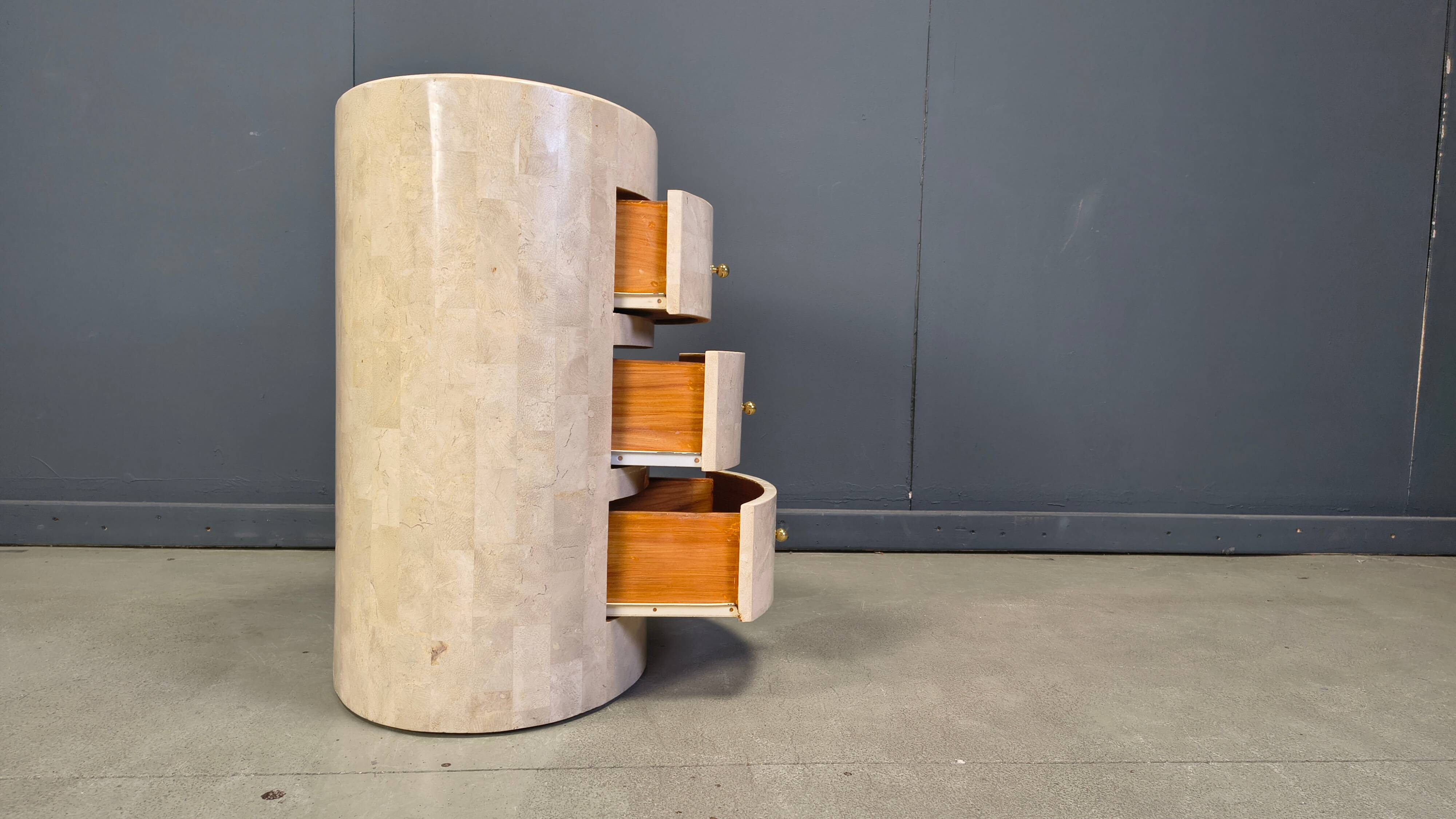 Tessellated stone chest of drawers by Maitland Smith, 1980s