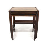 Set of 3 Scandinavian nesting tables in rosewood, Sweden, 1960.
