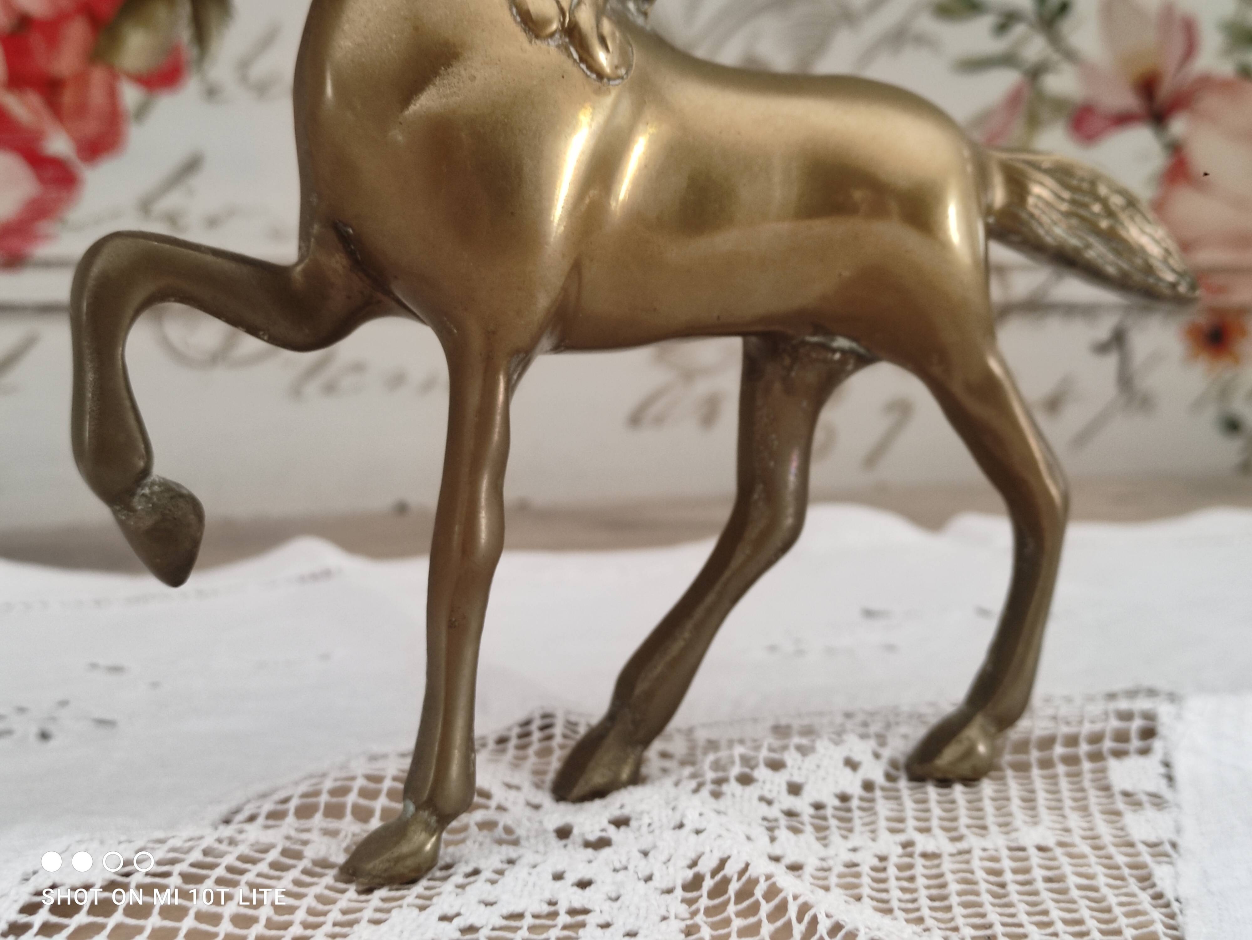 Vintage brass horse