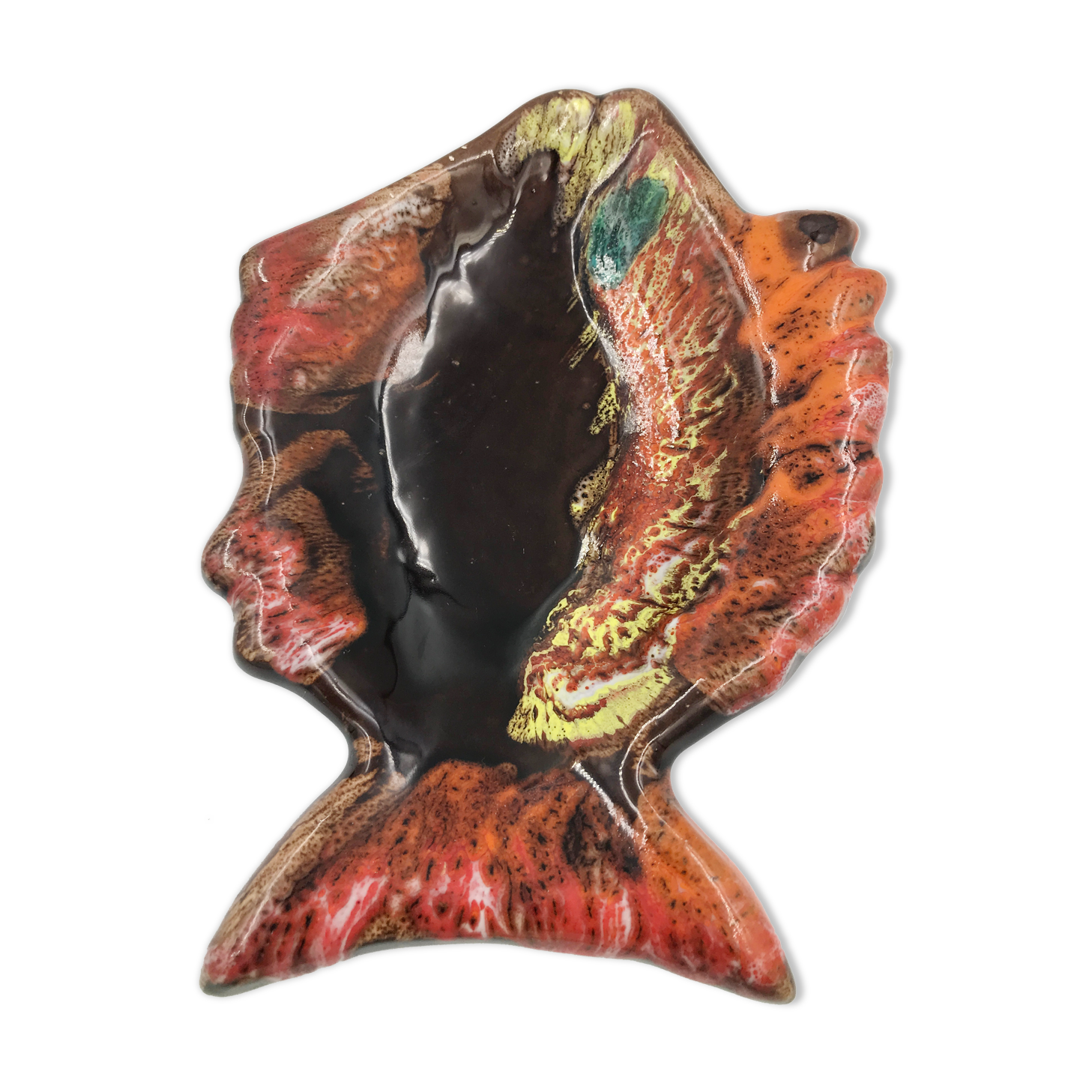 Empty-pocket shaped vintage Vallauris style fish