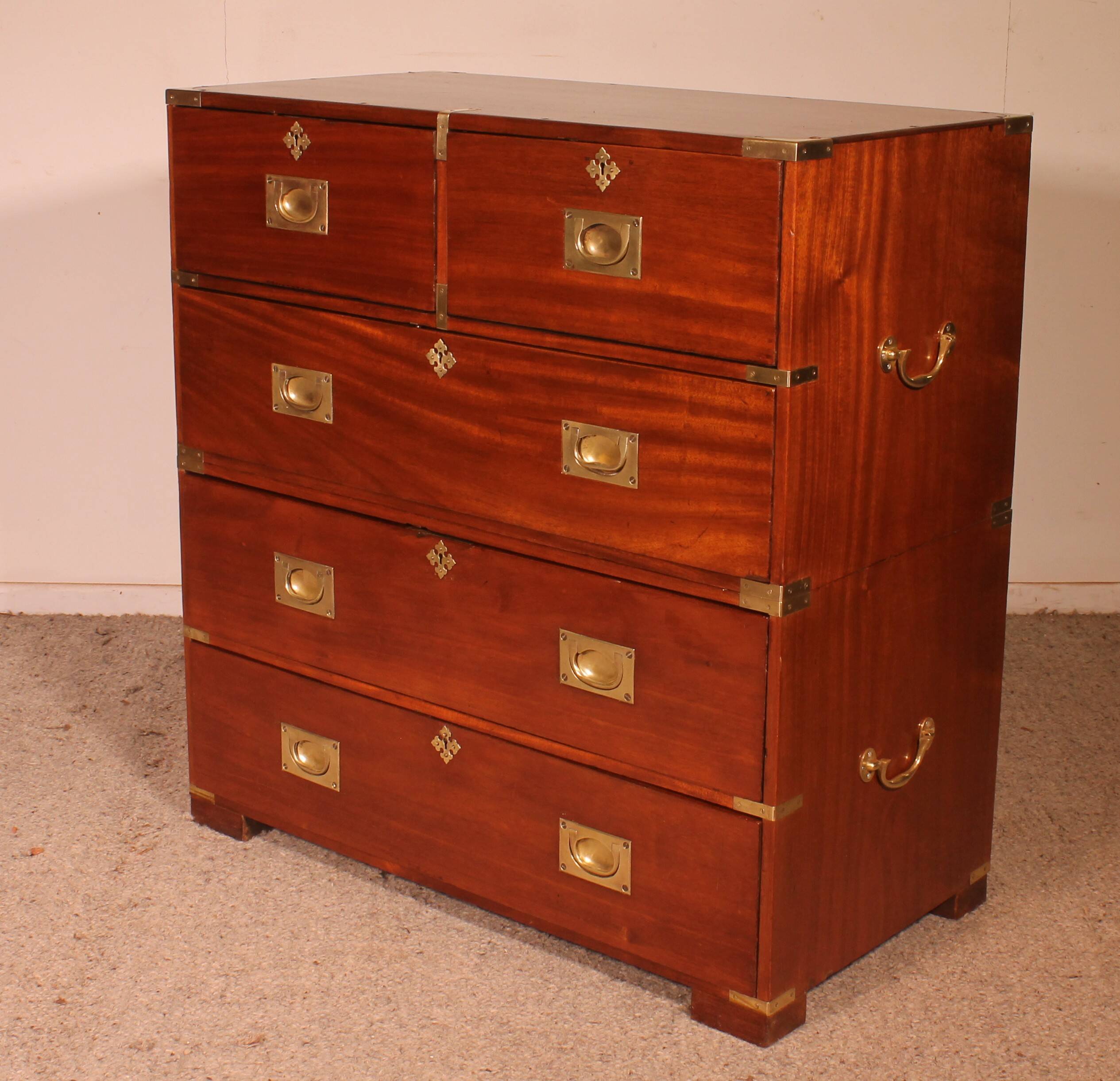 Commode Militaire Ou De Marine En Acajou blond-19° Siècle