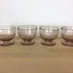 4 coupelles en verre bullé rose vintage