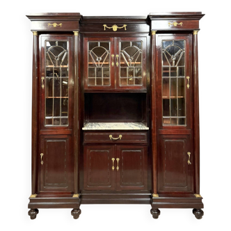 Buffet vitré style Empire en acajou et bronze doré