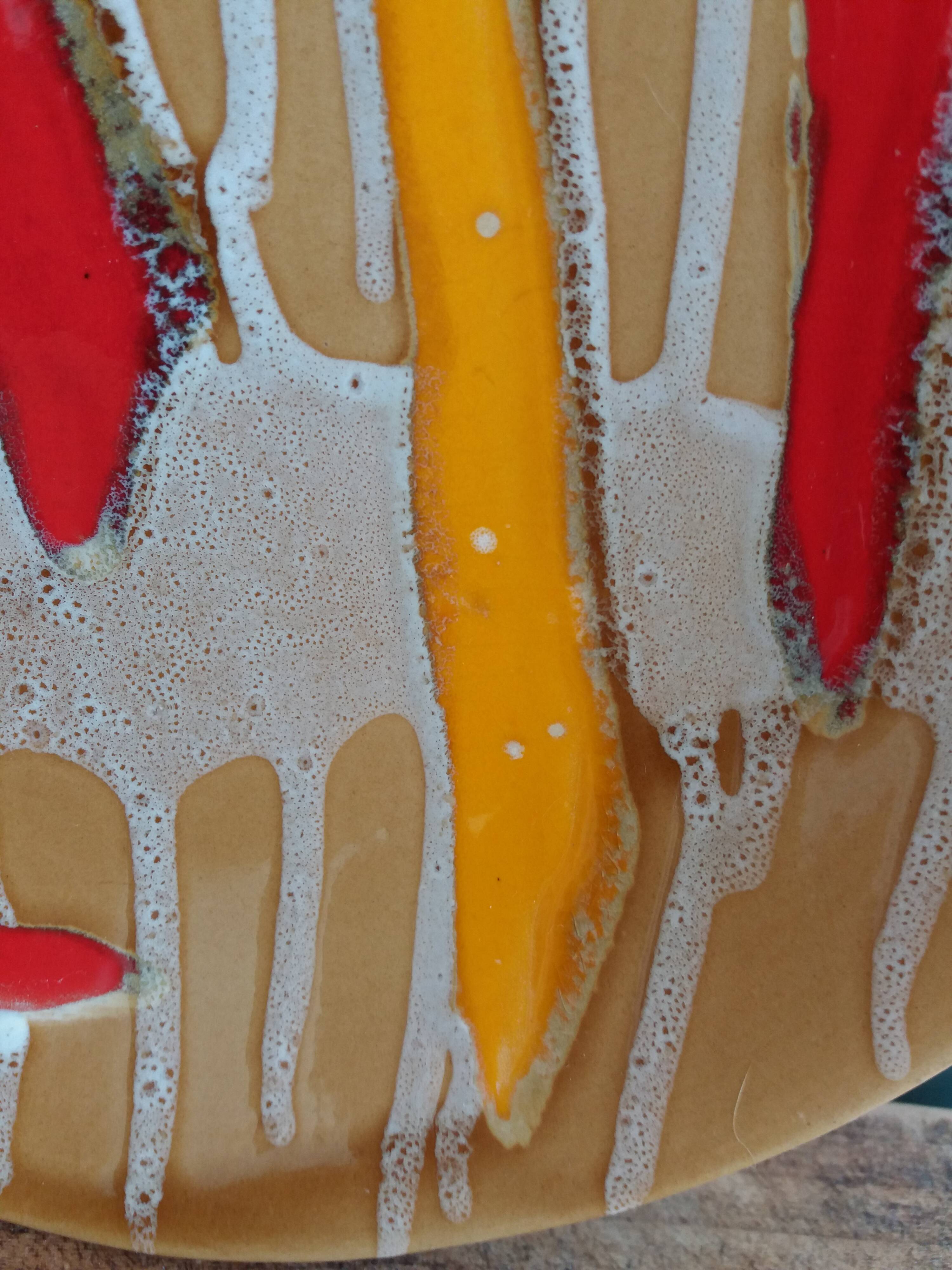 Fruit bowl, ceramic dish Vercor Vallauris style 60s 70s