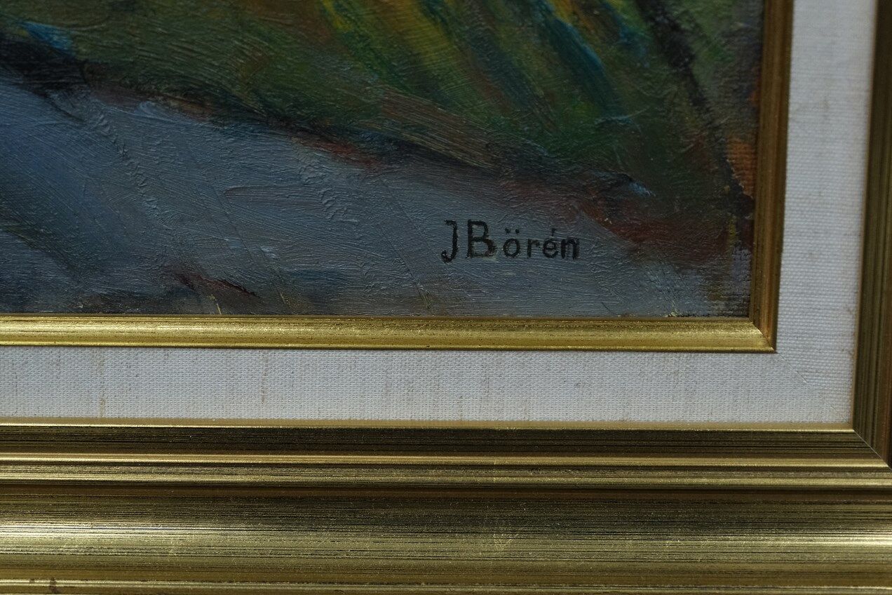 John Börén, Swedish modern landscape, 1960s, Oil painting, Framed