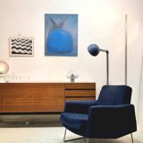 "Prelude" armchair by Louis Paolozzi Blue Chiné
