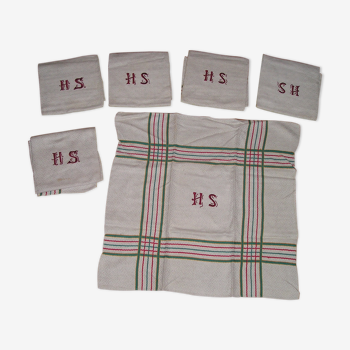 Set of 6 bedding towels and HS monogram