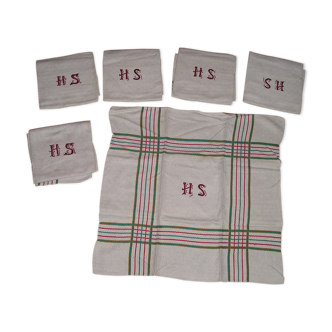 Set of 6 bedding towels and HS monogram