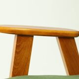 Modern fauteuil chêne clair vert forêt velvet 1962 design by Chierovski milieu de siècle