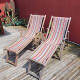 Pair of Roland Vlaemynck bayadere canvas loafers